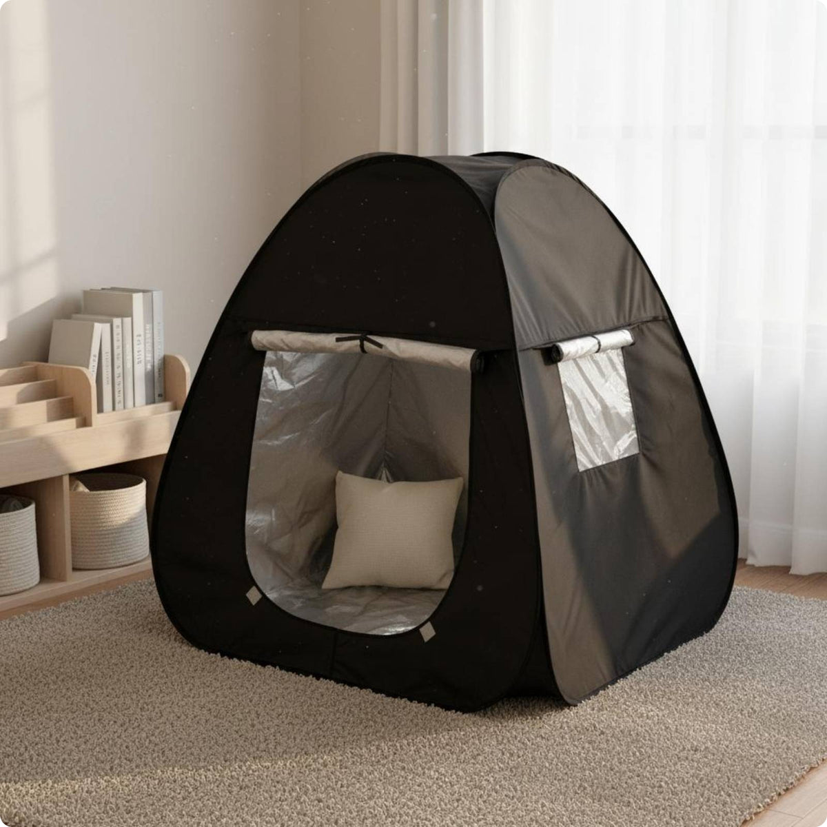 Black Play Tent Portable Reflective Play Tent Long-Lasting
