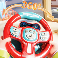 Suction Base Steering Wheel Toy Side Buttons Steering Wheel Toy Rounded Finish
