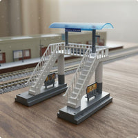 HO Scale Pedestrian Overpass Simple Assembly Plastic Pedestrian Bridge