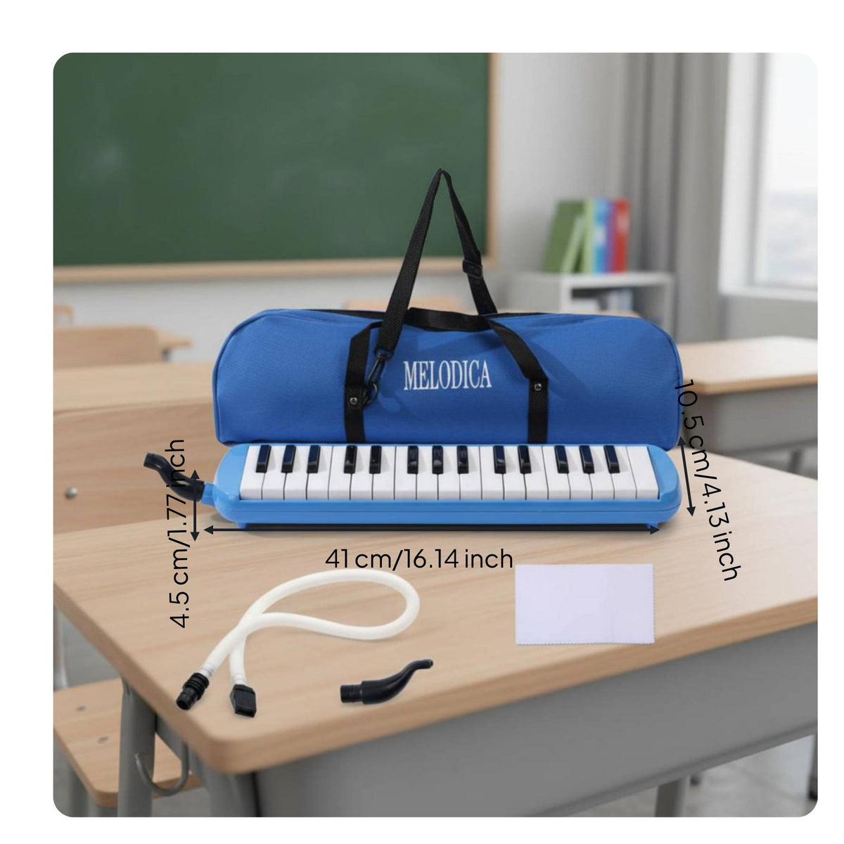 Melodica Includes Carrying Bag Key Flute Drain Valve for Students, Beginners