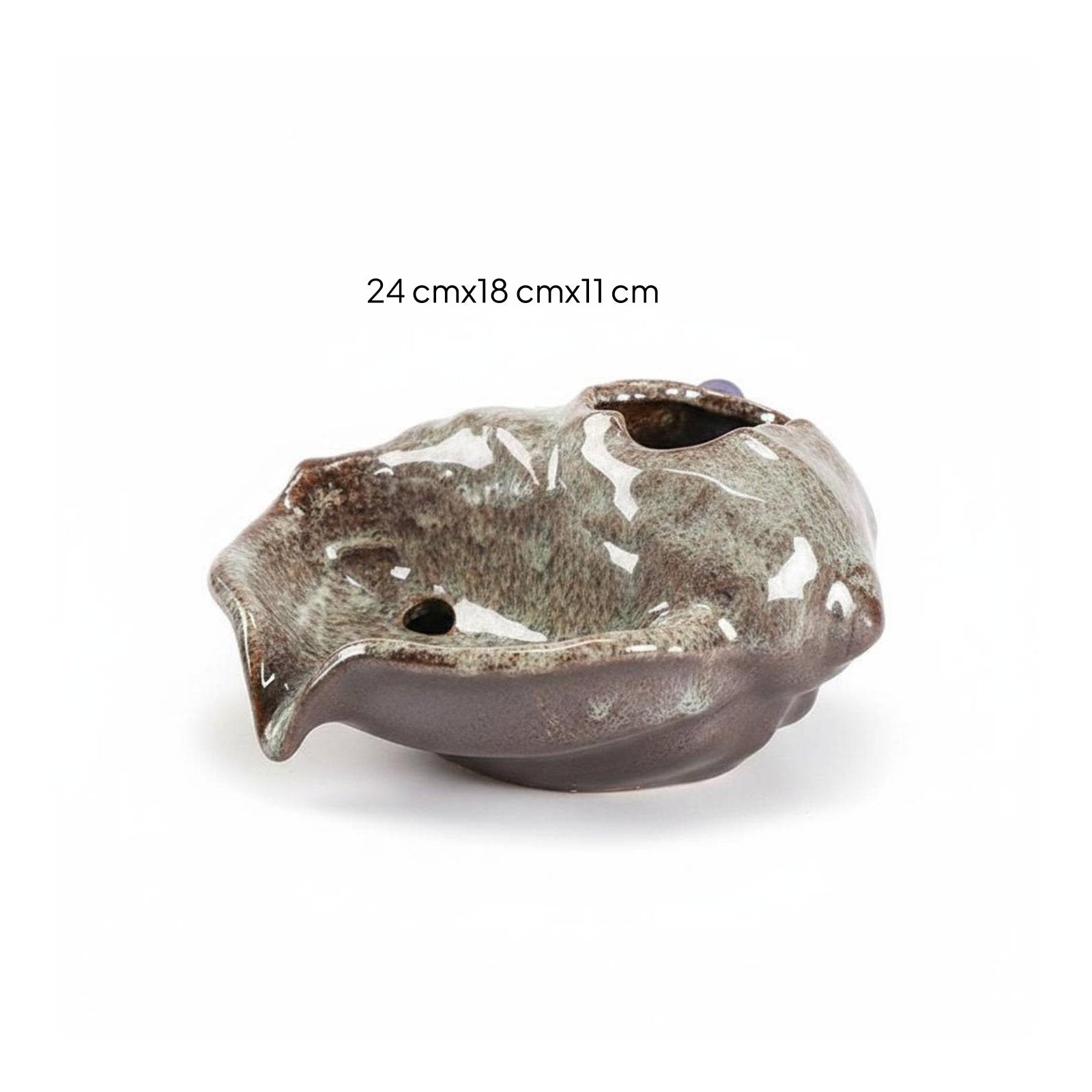 Green Aquatic Aquarium Filtration Ceramic Jar Fountain Easy to Clean for Balcony