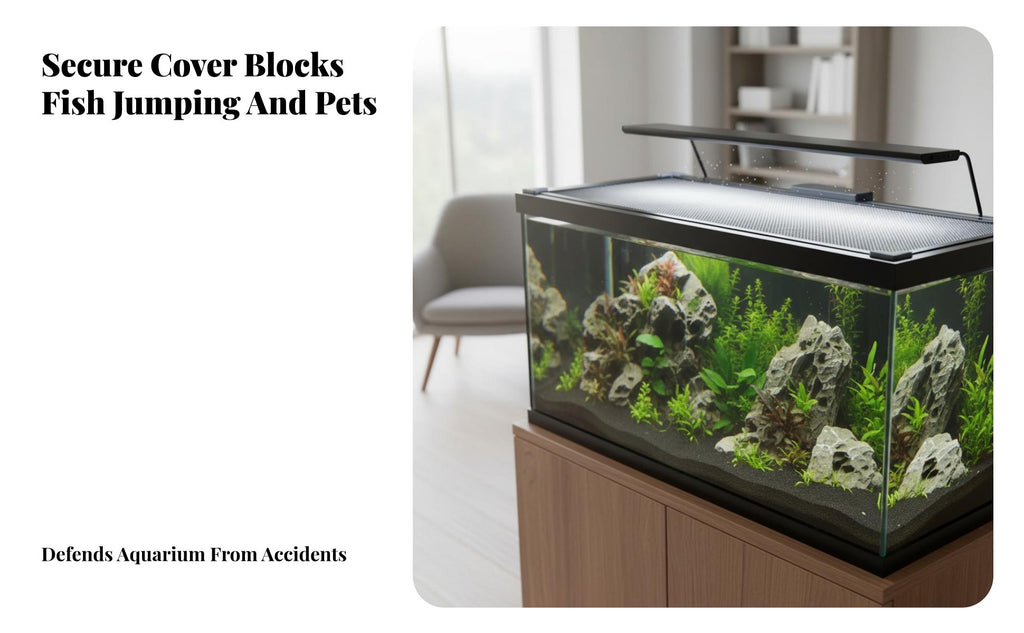 Cut-to-Fit Aquatic Aquarium Anti-Jump Net Good Light Transmittance Aquarium Screen Cover High Clarity Aquatic Aquarium Lid Quick Installation for Aquarists, Cat Owners, Aquariums, Terrariums, Home