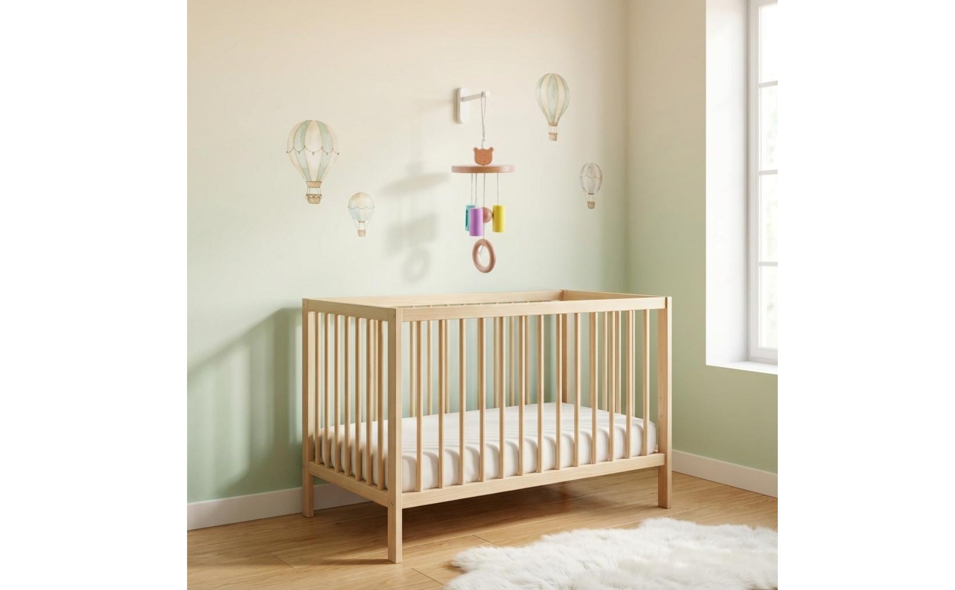Educational Crib Mobile Natural Wooden Crib Mobile Handmade for Infants