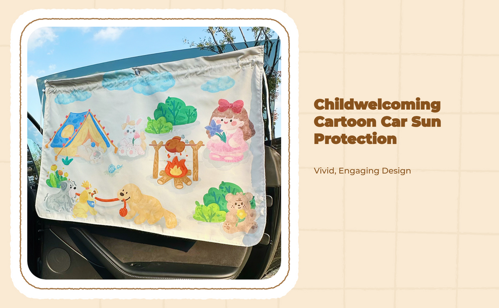 Car Window Shade, Sun Protection Sun Shield, Privacy Cover, Cartoon Pattern, Infant, Universal Fit, Easy to Install