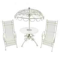 Dollhouse Patio Furniture Reclining Fairy Garden Furniture Wrought Iron Style