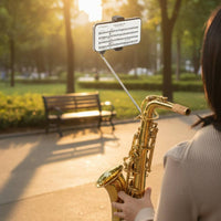 Saxophone Phone Holder Hands-Unrestricted Alto Baritone Saxophone Phone Holder Alto Sax Lyre Mount Adjustable View Secure