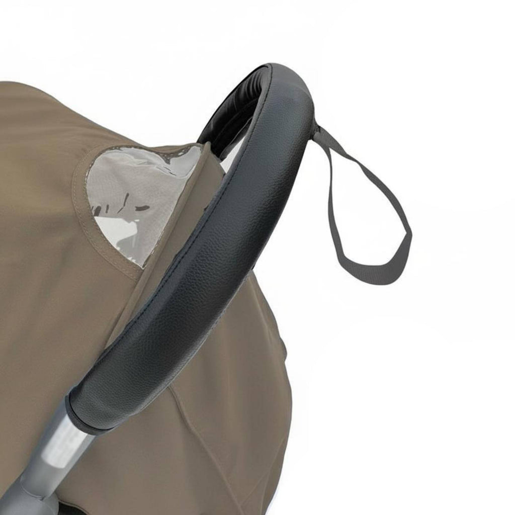 PU Leather Stroller Handle Sleeve Zipper Closure Baby Carriage Bumper Bar Cover