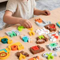 Wooden Alphabet Game Cognitive Development Dinosaur Number Game