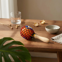 Wooden Maracas Wood Handle Beaded Maracas Materials Wooden Maraca for Kids, Beginners, Stage Performance, Party