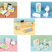 Miniature Wooden Furniture Set Pastel Children'toy Screen-Unrestricted Fun