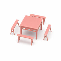 1/64 Scale Table and Stool Set Slim Design Scene Prop Fine Detail for Diorama