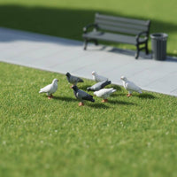 4 Pieces 1/64 Scale Pigeon Model Realistic Miniature Pigeon Model
