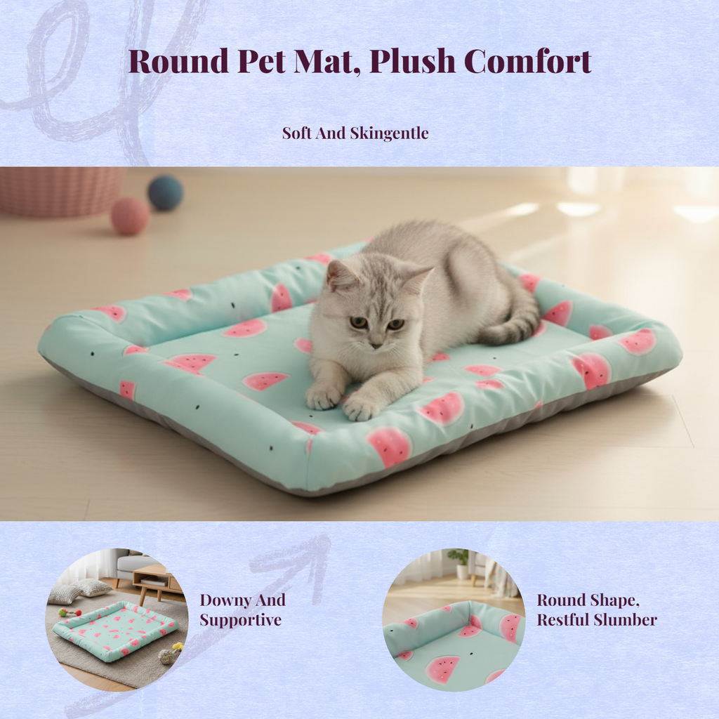 Leak-Resistant Absorbent Pet Bed Mat Round Sleeping Pad