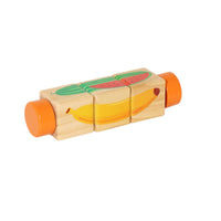 Wooden Rotating Block Puzzle Natural Wood Infant Toy Screen Unrestricted