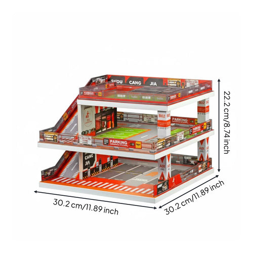 1:64 Parking Garage Display Scene Detailed Diecast Car Display Set Collectible