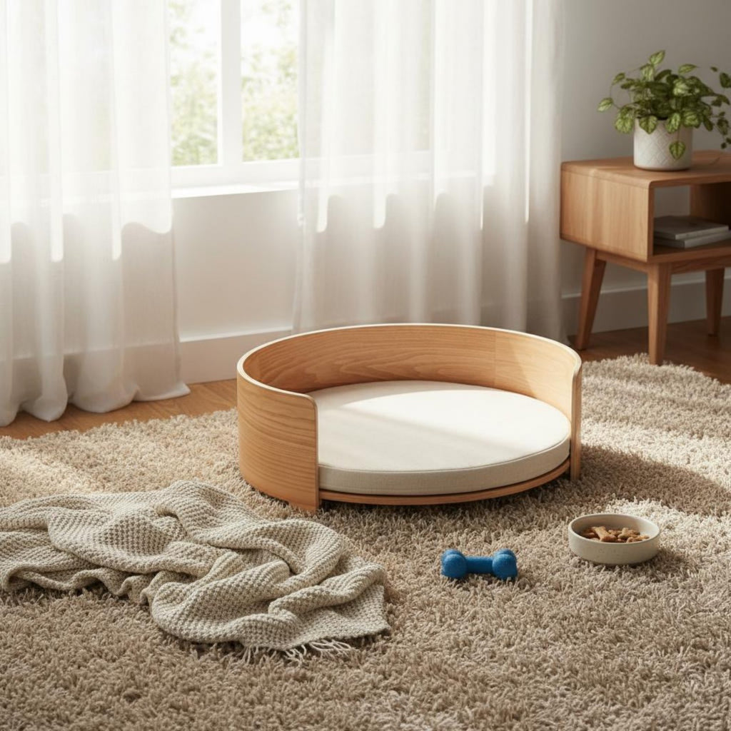 Cat Bed Breathable Soft Pet Bed Thick Padded Round Pet house for Indoor