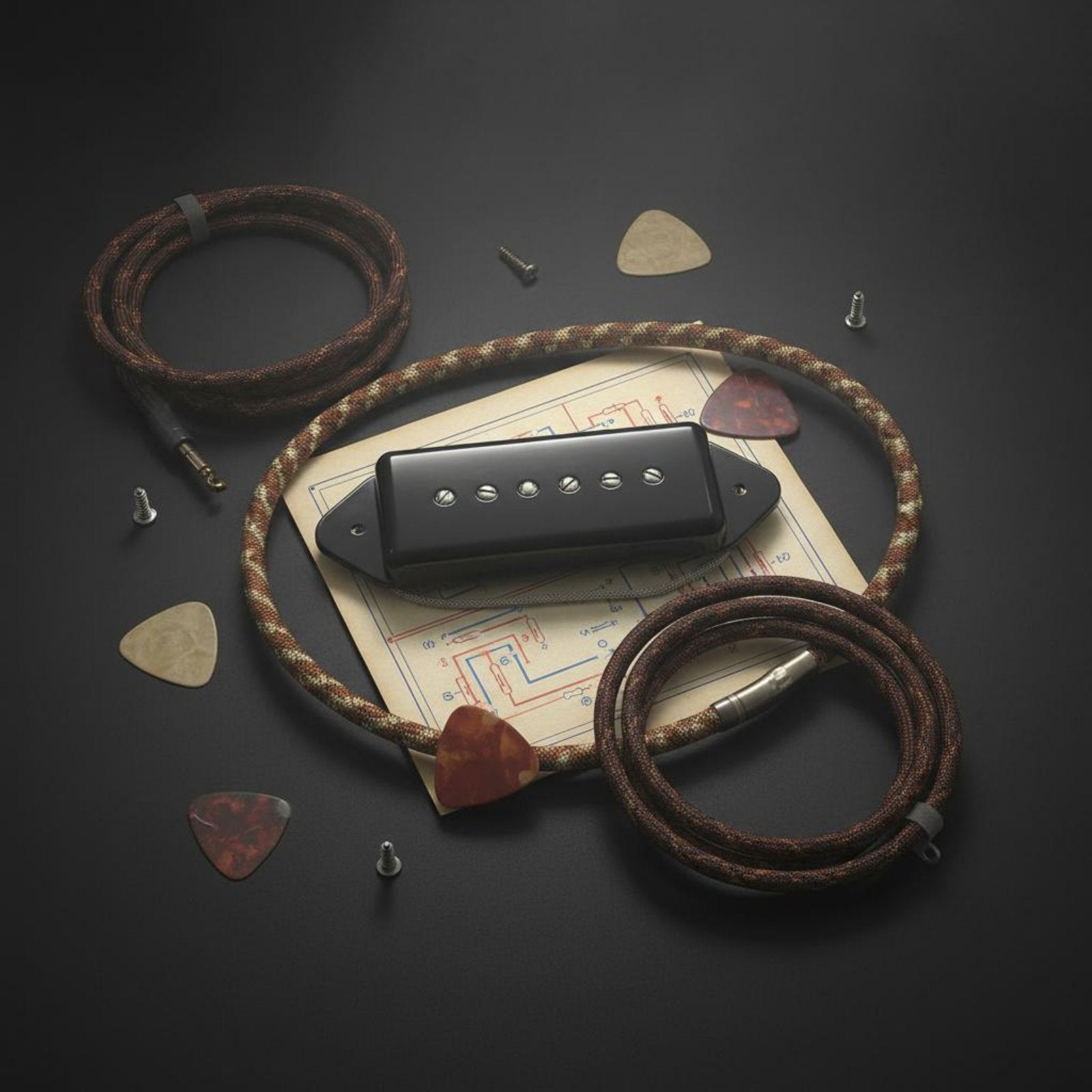 2 Pieces Dog Ear P90 Pickup Vintage Design Alnico 2 Single Coil Pickup