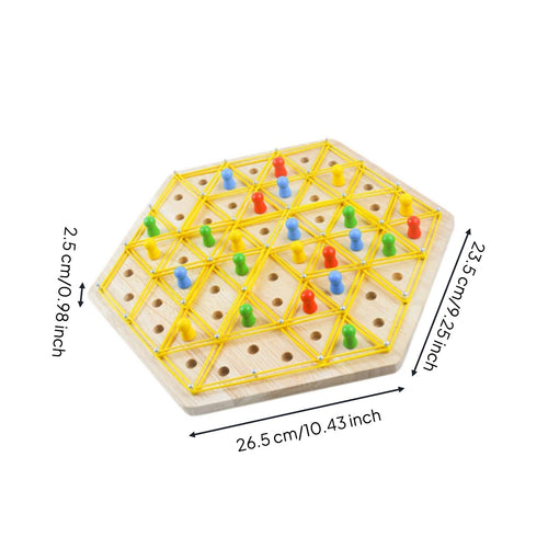 Wooden Chain Checkers Game Logical Thinking Training Triangle Strategy Board Game for Children