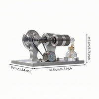 Heat-Cycle Engine Model Finned Metal Heat-Cycle Engine Glass Burner Desktop Mechanical Demonstration for Physics Students