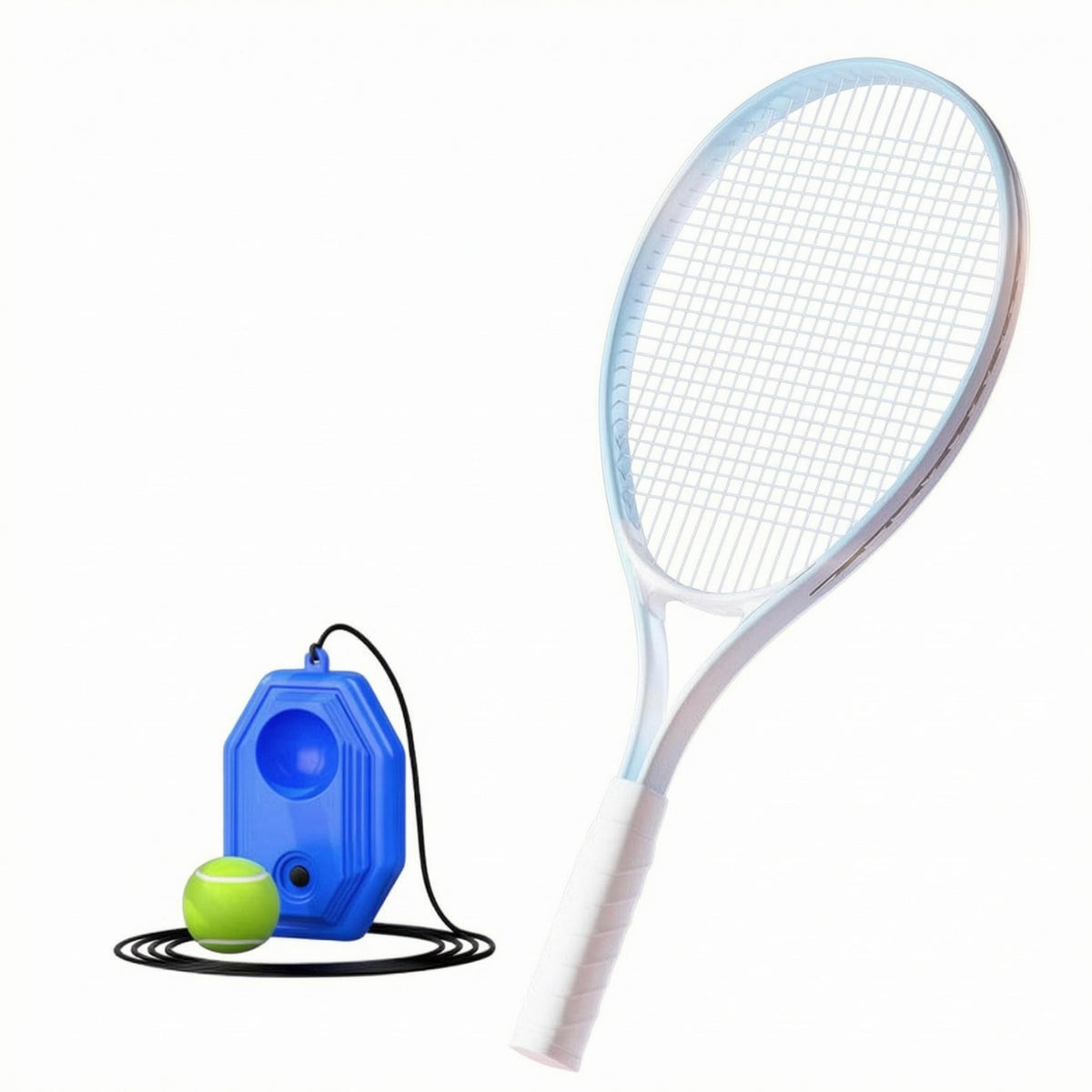 Solo Tennis Practice Device Aluminum Alloy Rebound Tennis Practice Device White