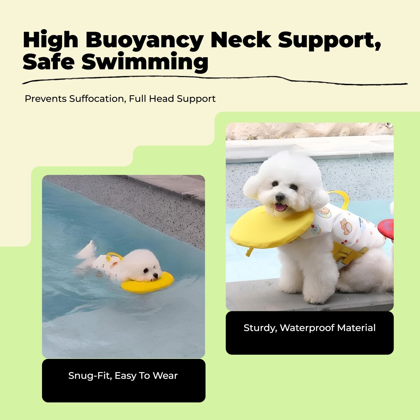 Dog Life Jacket, High-Buoyancy Pet Swim Vest, Water Safety
