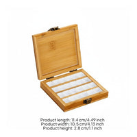 Compartmented Watercolor Box Flat-Opening Lid Wooden Paint Box Portable Hinged Wooden Case