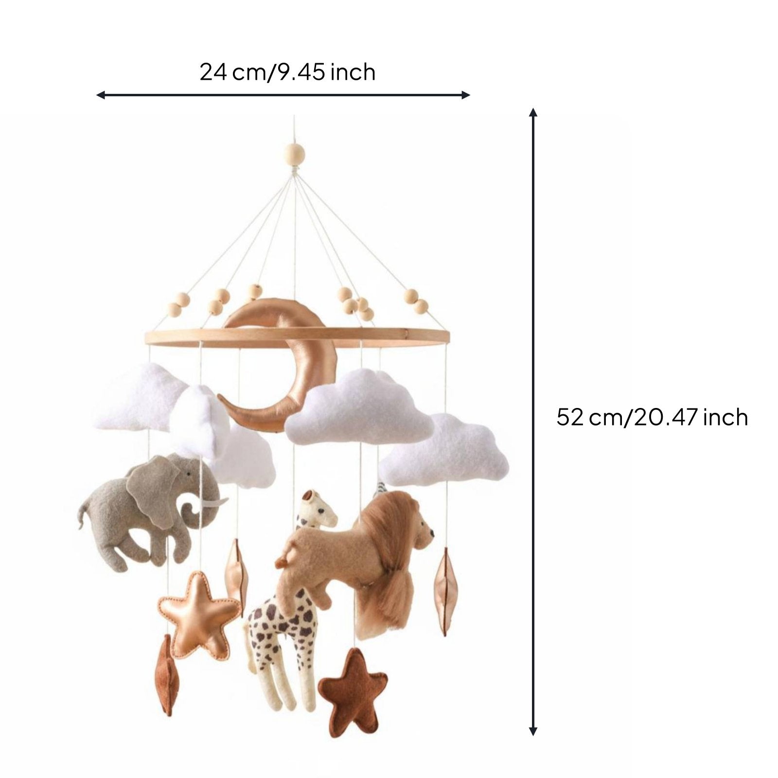 Creature Mobile Soothing Nursery Mobile Handmade for Bedside, Newborns