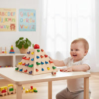 Educational Shape Matching Game Early Education Wooden Pyramid Sorter