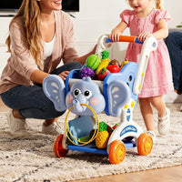 Elephant Shopping Cart Toy Multi-Layer Storage for Playroom, Young Children