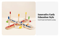 Wooden Tossing Rings Game Coordination Fun Wooden Peg Toss Game for Children