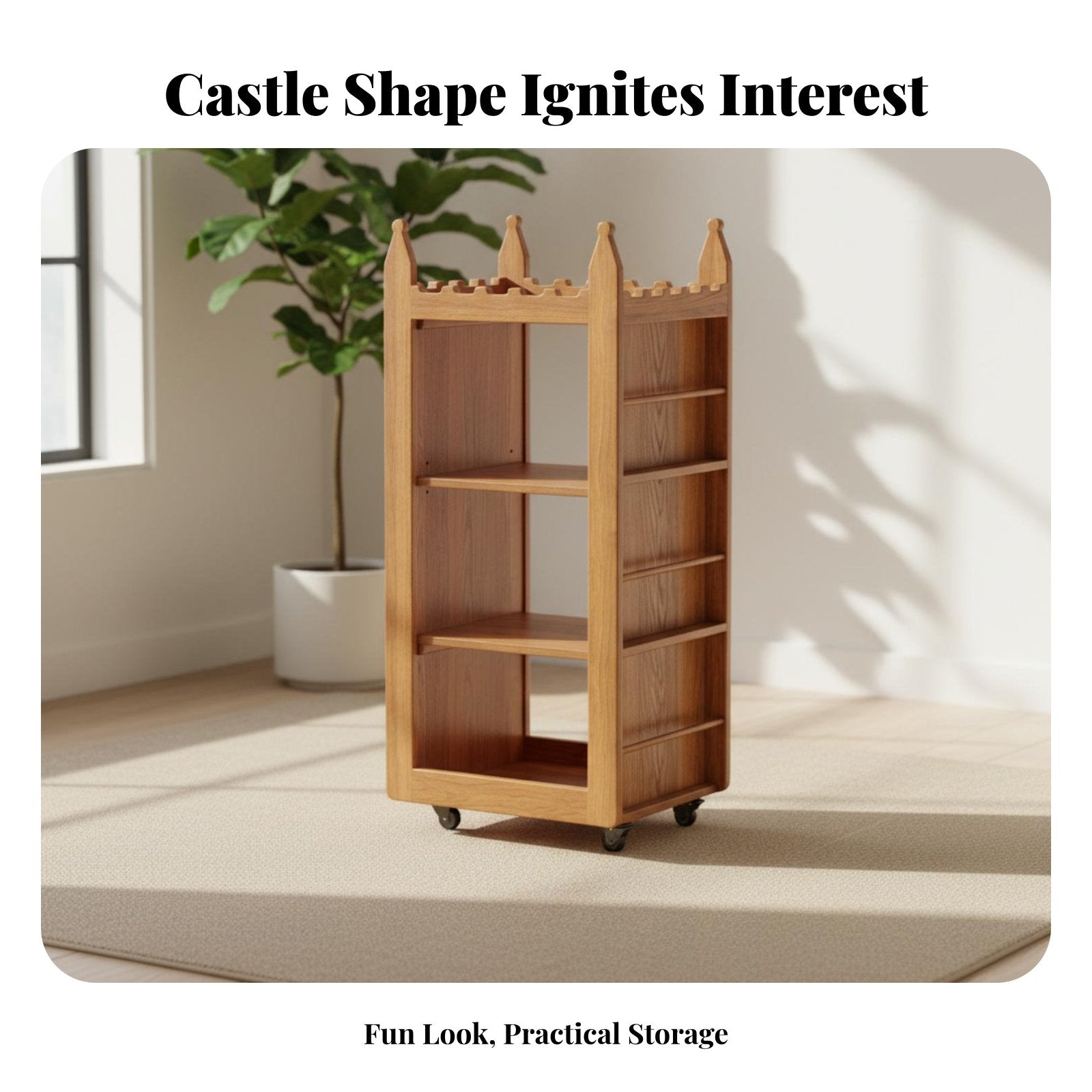 Rotating Castle book organizer Multi-Functional Storage kids' Furniture Space-Saving Easy to Assemble for Toddlers