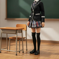 Female School Outfit Lace-Edged Plaid School Outfit Tailored