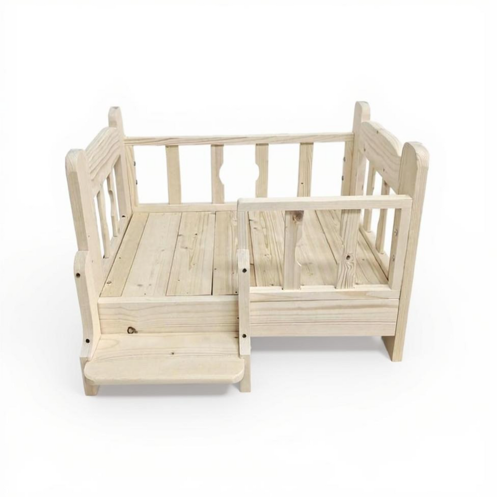 Elevated Wooden Pet Bed Frame, Indoor Pet House
