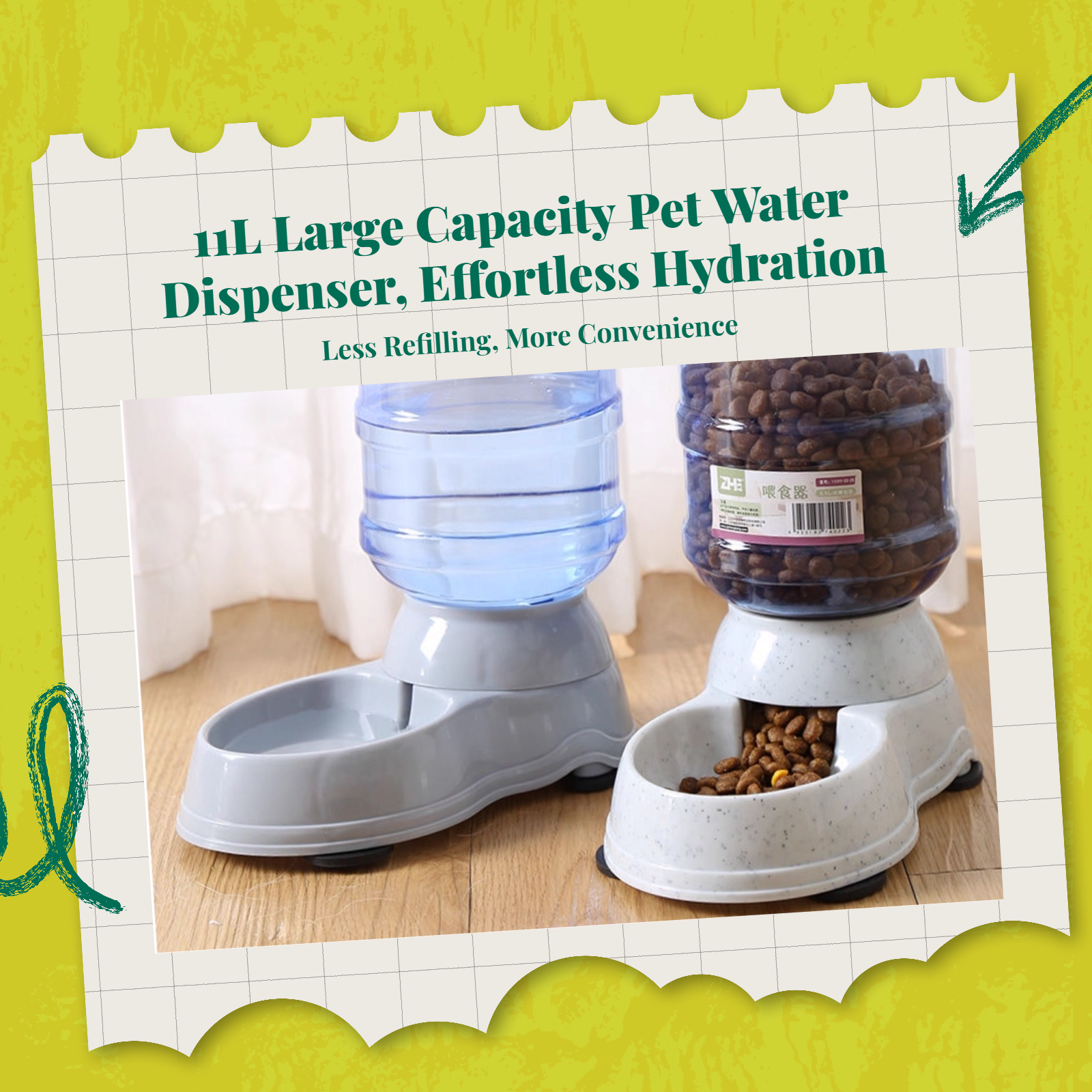 Large auto pet water dispenser