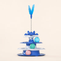 Feline Circuit Toy Easy to Clean Feather Feline Teaser Non-Slip Base