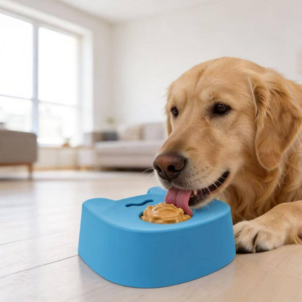 Slow Feeder Lick Bowl Non-Slip Base Liquid Treat Dispenser Multi-Purpose