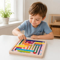 Wooden Maze Toy Brain Training Reasoning Maze Game Board Safe Polished Wood