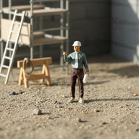 Construction Worker Figurine Bookshelf Decor Resin Scene Figures for Display