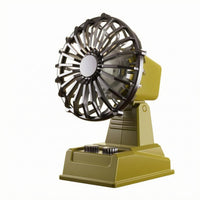 USB Rechargeable Fan Compact Retro Desk Fan Round Grille for Office, Dorm Room