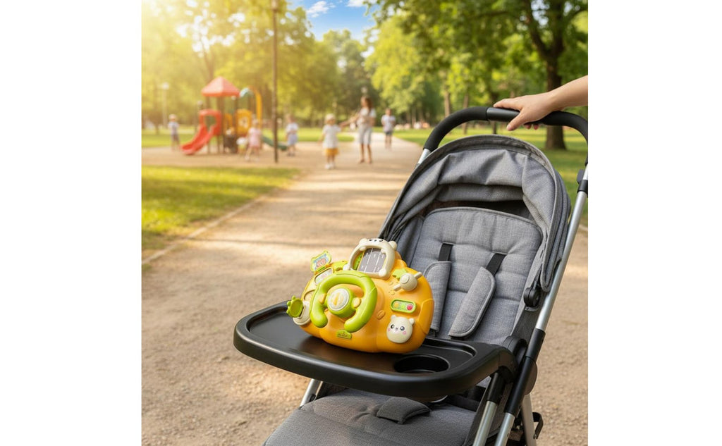 Stroller Steering Wheel Toy Lights and Sounds Baby Driving Simulator for Babies