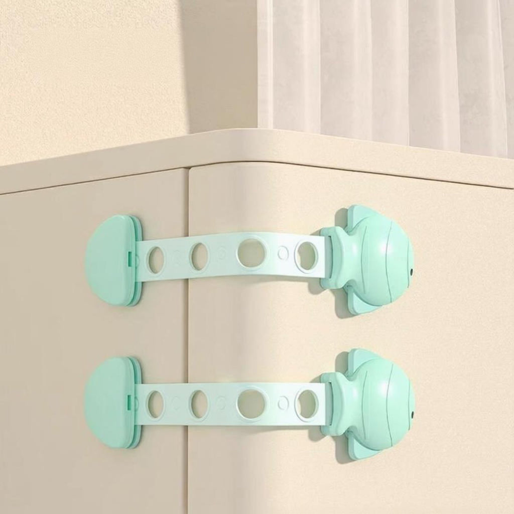 Kid Security Lock, Adjustable Cabinet Drawer Lock, Infant Protection, Screwless, Easy Installation, Multi-Purpose for Doors, Closets, Sliding Cabinets