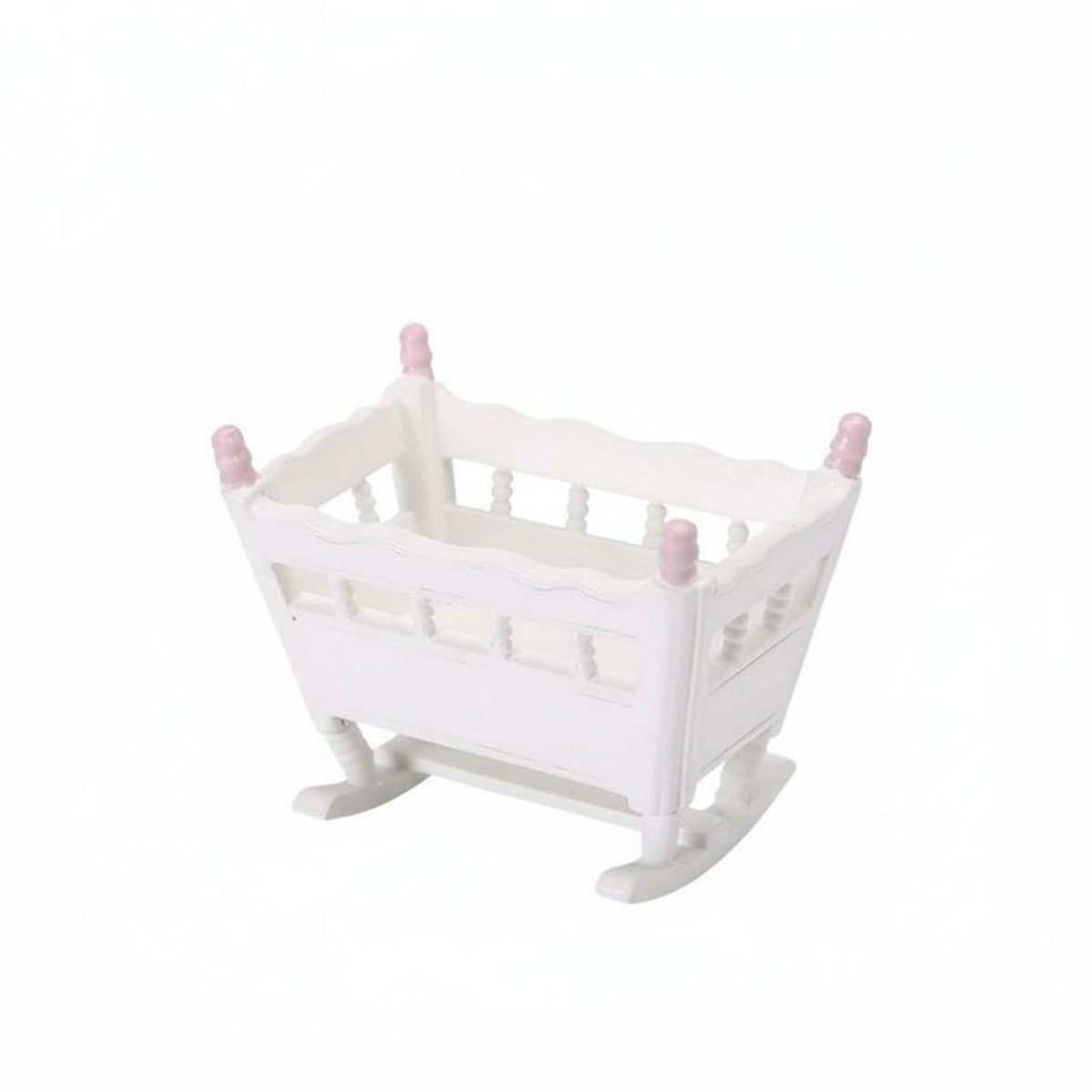 Dollhouse Infant Cradle High Detail Miniature Infant Cradle Encourages Imaginative Play Dollhouse Rocking Crib for Hobbyists