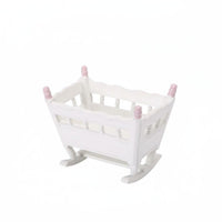 Dollhouse Infant Cradle High Detail Miniature Infant Cradle Encourages Imaginative Play Dollhouse Rocking Crib for Hobbyists