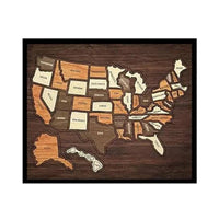 American Travel Chart Puzzle Interactive Decor American Destination Diary Unique Gift United Regions Wall Art Puzzle for Couples