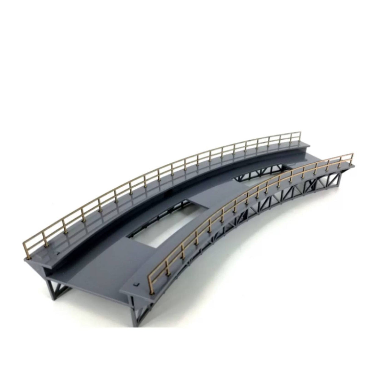 Curved Railway Bridge Engineered for Train Displays, Hobbyists