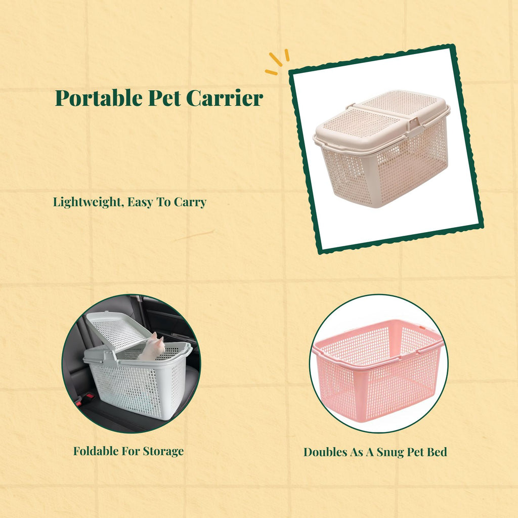 Foldable double pet travel carrier