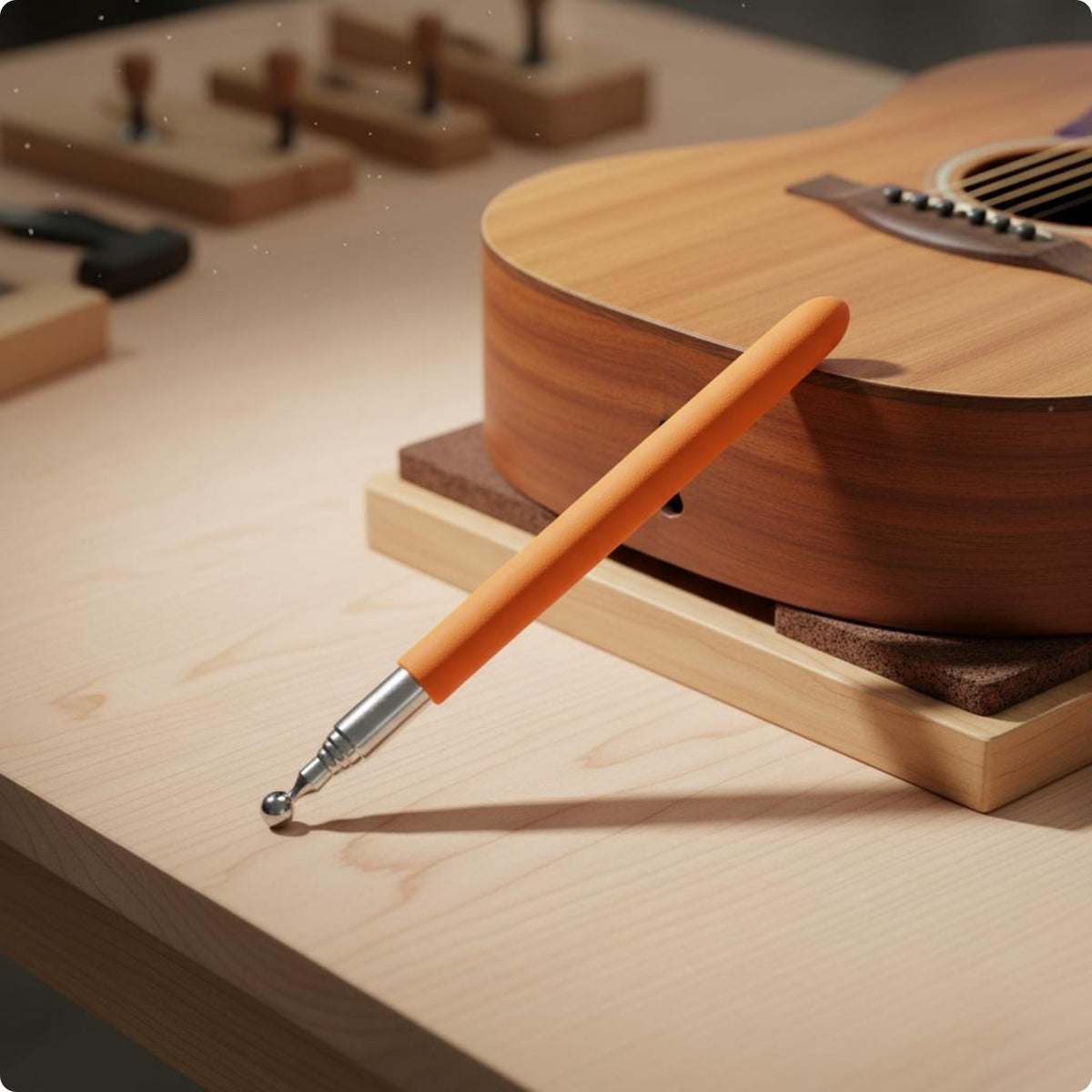 End Pin Installation Rod Orange Handle Guitar Pickup Installer Fine Point Instrument Jack Installer for Luthiers