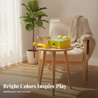 Wooden Toy Telephone Raised Buttons Kids Plaything Colorful for Preschoolers