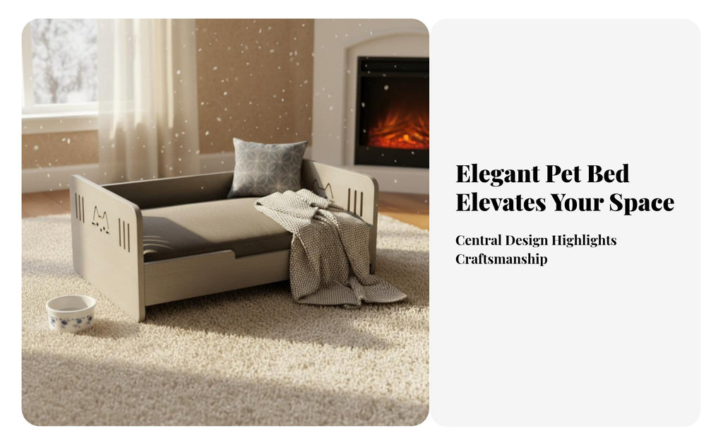Princess Design Elevated Wooden Pet Bed Luxury & design Elevated Pet Sofa Sturdy Construction Dog Couch cleanable pad for Cat Owners, Indoors, Living Room, Bedroom