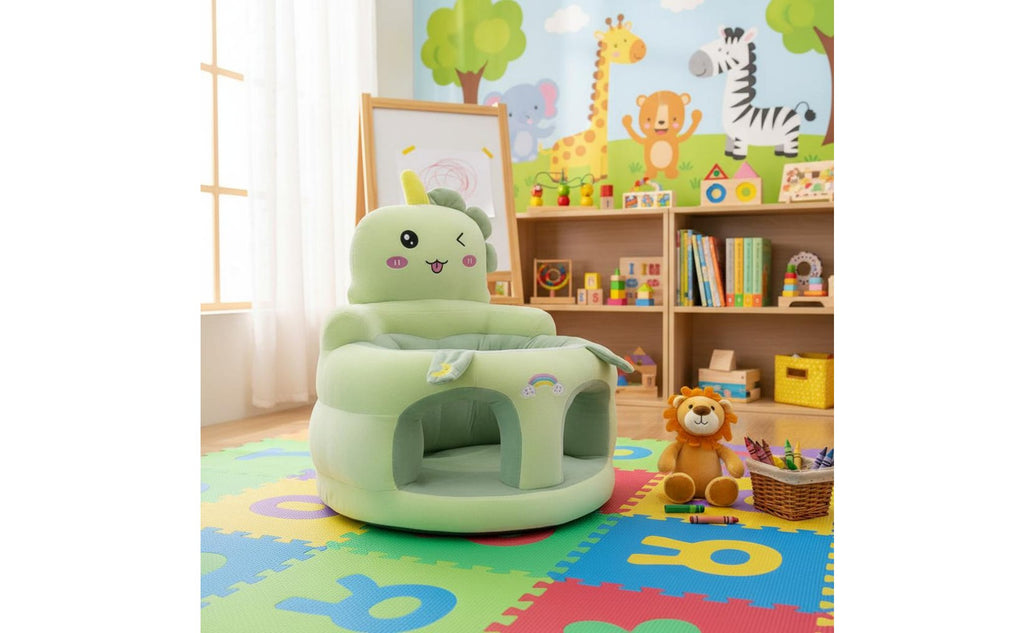 Soft Baby Sofa Spine Support High-Back Baby Sofa Sit up Chair Anti-Fall Design Stuffed Creature Chair Skin-Friendly for Toddlers
